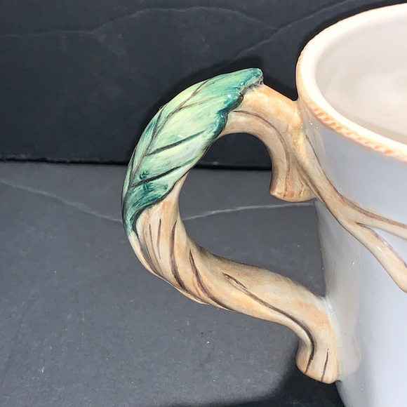 Fitz & Floyd Manhattan Garden Coffee Mug with Stem & Leaf Handle 3.75" x 4" - Picture 7 of 7
